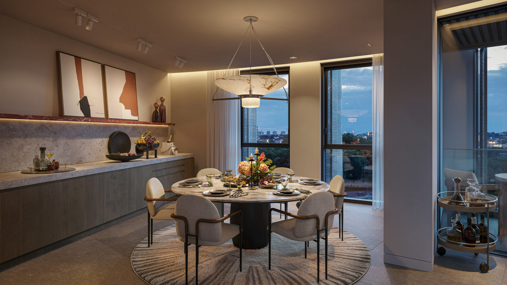 Skyward King's Cross - CGI of the kitchen and dining space